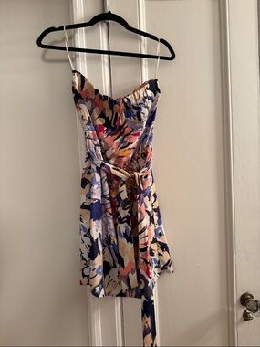 Velvet Heart Multicolor Floral Tie-Waist Mini Dress